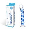 Blue Spiral Glass Dildo