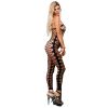 Ladies Crotchless Sheer Mesh Bodysuit Black