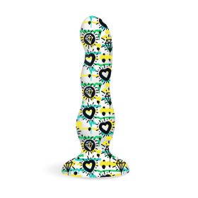 Diamonds And Hearts Curvy Silicone Dildo