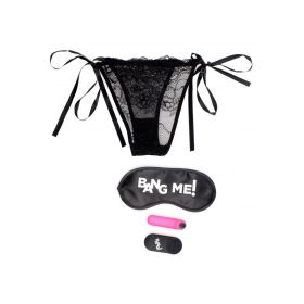 Bang! Power Panty Lace Panties&#44; Bullet&#44; & Blindfold Kit Pink