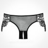 Dreamy Crotchless Mesh Panty with Eyelash Lace