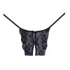 Adore Lace Open Panty Double Mini Bow Detail In The Front And Back Black One Size