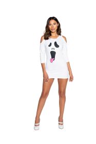 Spooky Chic Ghost Dress (Color: White, size: S)