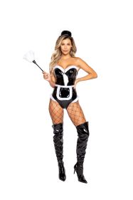 5004-4pc-kinky-maid (Color: Black/White, size: S)