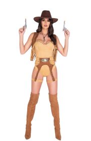 5013-4pc-wild-west-babe-costume (Color: Brown/Beige, size: S)