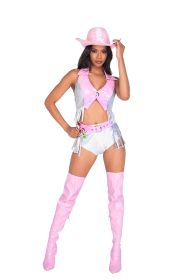 5015-3pc-space-cowgirl-babe (Color: Pink/Silver, size: S)