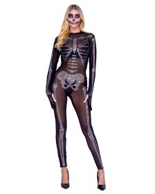 6378-1pc-sparkling-skeleton (Color: Black/Silver, size: M)