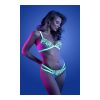 Glow-in-the-Dark Embroidered Mesh Bralette and Cage Panty Set