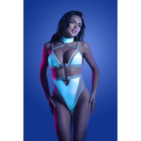 Luminous Azure Glow Bodysuit (size: S/M)