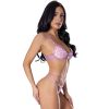 Dazzle in the Exposed by Magic Silk Mesh Bra and High Rise Strappy Thong Set