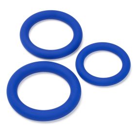 Cloud 9 Pro Sensual Silicone Cock Ring 3 Pack (Color: Blue)