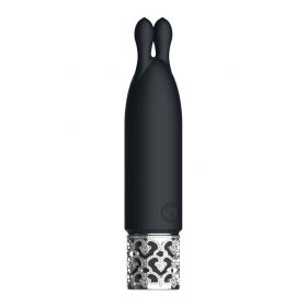 Royal Gems Twinkle Rechargeable Silicone Bullet (Color: Black)