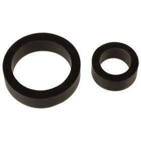 Titanmen Silicone Cock Rings Double Pack (Color: Black)