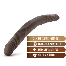 Dr. Skin Silicone Vibrating Dildo With Remote Control (Color: Double Chocolate)