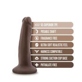 Dr. Skin Plus Posable Dildo (Color: Chocolate, size: 5)