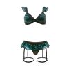 Shades Of Envy Ruffled Metallic Lace Bra And Matching Panty