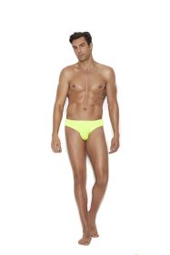 Elegant Moments Men's Thong Back Brief (Color: Chartreuse, size: S/M)