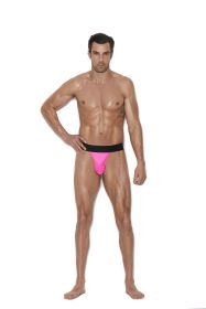 Men's Thong With Elastic Band (Color: Neon Pink, size: S/M)