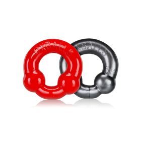 Ultraballs 2-Pack Cock Ring (Color: Steel & Red)