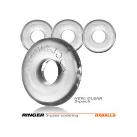 RINGER Jelly Cock Ring 3-Pack (Color: Clear)