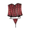 Master Series Scarlet Seduction Lace-Up Corset & Thong