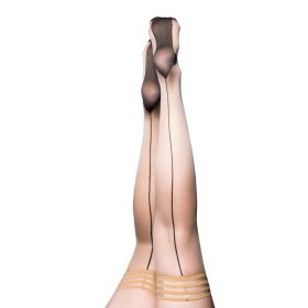 Ruby Nude With Black Back Seam Cuban Heel (size: A)