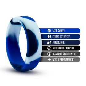 Performance Silicone Camo Cock Ring (Color: Blue)