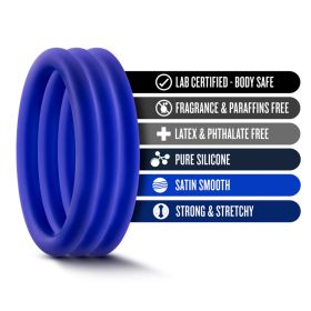 Performance Pure Premium Silicone Cock Rings (Color: Indigo Medium)