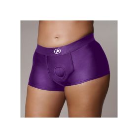 Ouch! Vibrating Strap-On Boxer Purple (size: XL/XXL)