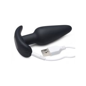 Bang! 21X Vibrating Silicone Butt Plug W/ Remote Control (Color: Black)