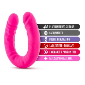 Ruse 18" Silicone Slim Double Dong (Color: Hot Pink, size: 18 Inch)