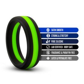 Performance Silicone Glo Cock Ring (Color: Green/Black)