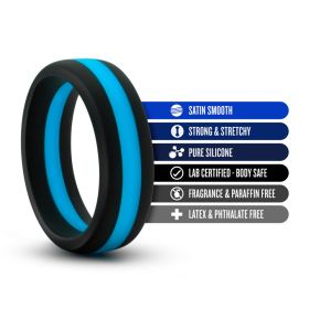 Performance Silicone Glo Cock Ring (Color: Blue/Black)