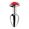 Red Rose Metal Anal Plug