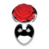 Red Rose Metal Anal Plug