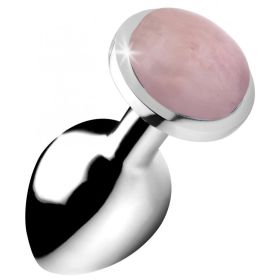 Booty Sparks Gemstones Rose Quartz Gem Medium Anal Plug (Color: Rose, size: medium)