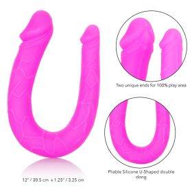 Silicone Double Dong Ac/Dc Dong (Color: Pink)