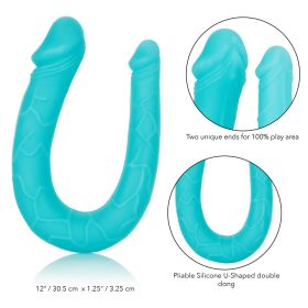 Silicone Double Dong Ac/Dc Dong (Color: Teal)