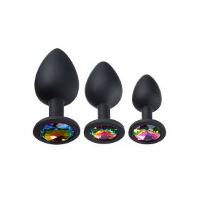 Cloud 9 Gems Black Silicone Anal Plug (size: Kit)