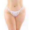 Ruffled Lace Crotchless Pearl Thong