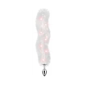 Foxy Tail Light Up Faux Fur Butt Plug With Multicolored Light Pattern (Color: White)