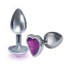 The 9's The Silver Starter Bejeweled Heart Stainless Steel Plug