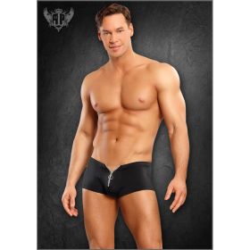 Nylon Spandex Zipper Short (Color: Black, size: S/M)