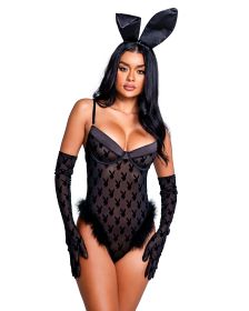 Playboy Bunny Noir Teddy (Color: Black, size: small)