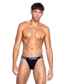 Playboy Men's Modal Gym Thong (Color: Black, size: small)