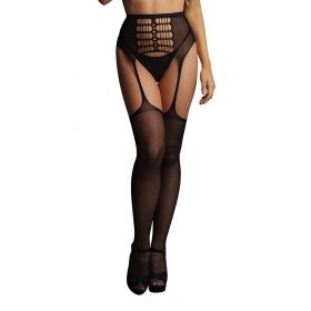 Le Desir High-Waist Garterbelt Stockings (size: Black O/S)