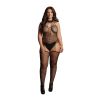 Le Desir Suspender Fishnet Choker Bodystocking