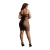 Le Desir Knee-Length Lace And Fishnet Dress Black