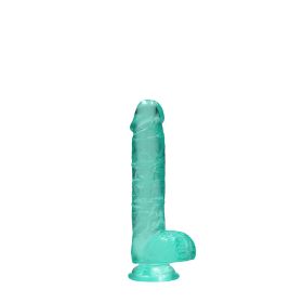 Crystal Clear RealRock Dildo (Color: Turquoise, size: 6 Inch)