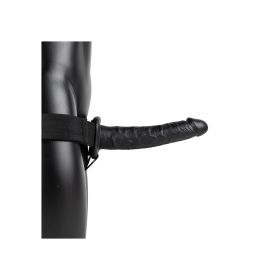 Realrock Hollow Strap-On Without Balls (Color: Black, size: 10")